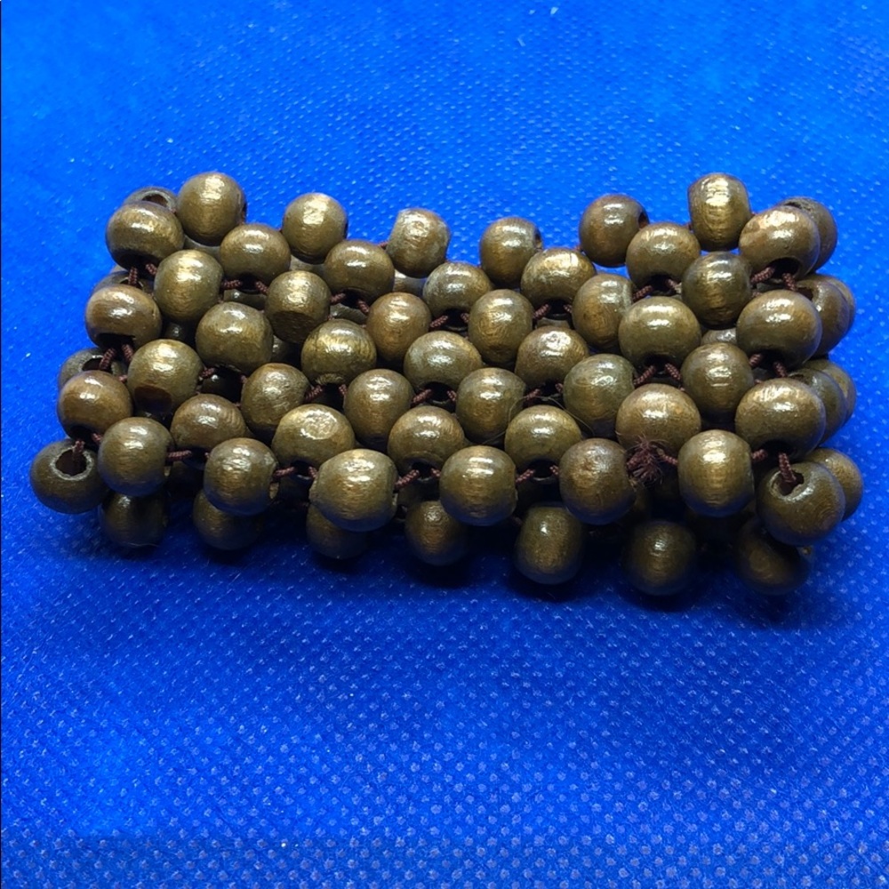 Bracelet brown beaded wood